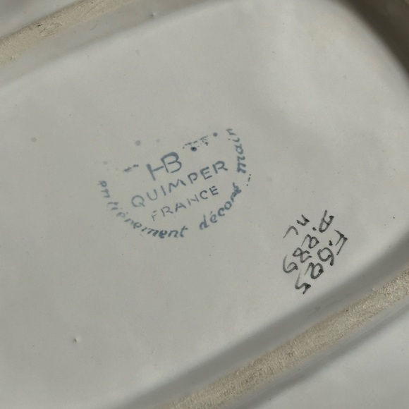 HB Quimper France Faience Camaieu Pink Floral Platter Tray With Handles - Picture 8 of 8